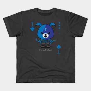 Thunderbolt Evil bear holding electric shock cute scary cool Halloween card Nightmare Birthday Kids T-Shirt